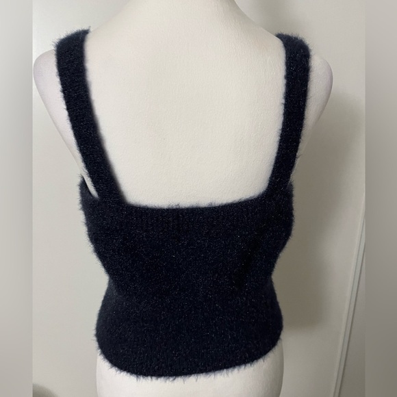 House Of Harlow 1960 Navy Shimmer Cropped Tank Sweater Medium Excellent Cond - Picture 5 of 5